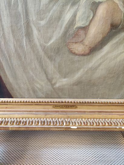 null ECOLE FRANCAISE de la fin du XVIIIème siècle Portrait de famille Huile sur toile...
