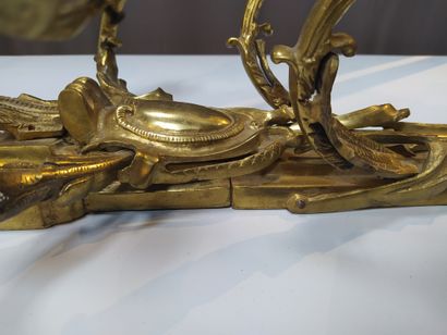 null An important PAIR OF ormolu and chased sconces with five moving light arms on...