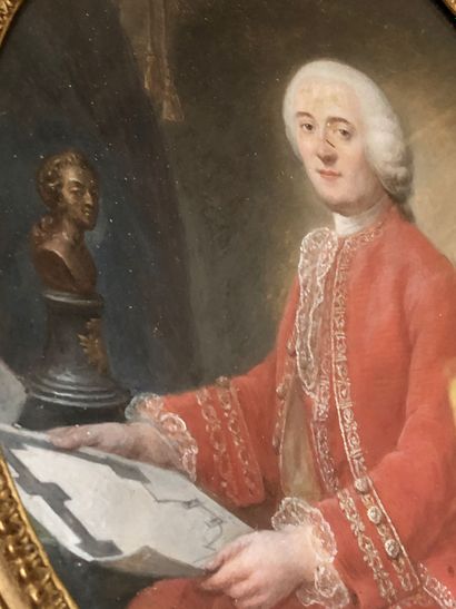 null ECOLE FRANCAISE vers 1800 Portrait d’homme et portrait de femme Paire de Gouaches...