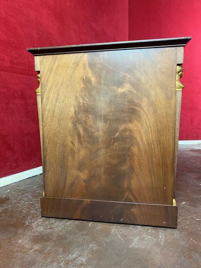 null Mahogany LOW CABINET opening with two drawers in the waist, the uprights with...