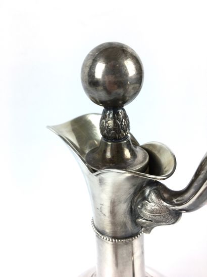 null Large silver WINE JUG chased on the body of grapes and initials. Marked 813...