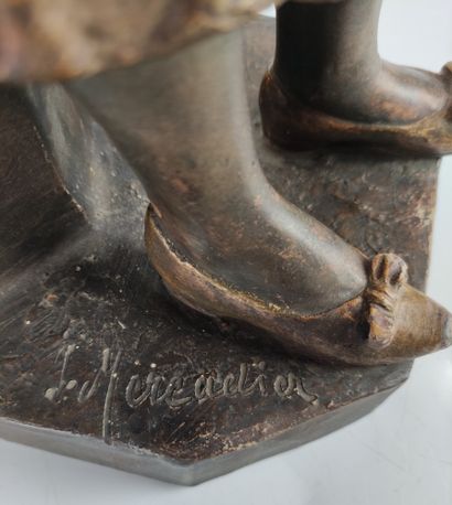 null Friedrich GOLDSCHEIDER (1845-1897) Mignon Statue in terracotta Stamp on the...