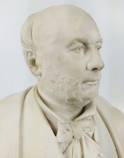 null SEVRES after CARRIER-BELLEUSE Portrait of President Jules Grévy Biscuit Pedestal...