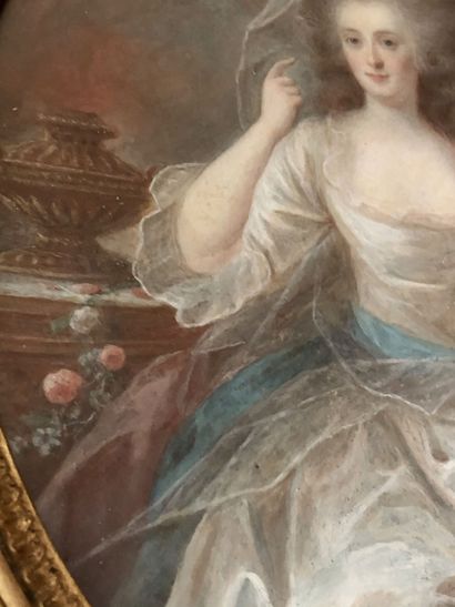 null ECOLE FRANCAISE vers 1800 Portrait d’homme et portrait de femme Paire de Gouaches...