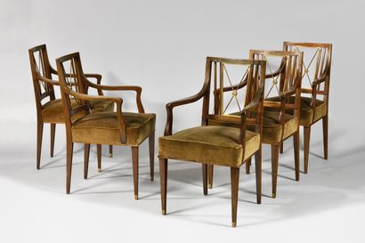 null ANDRE ARBUS (1903-1969), Dans le goût de Suite de dix fauteuils néo-classiques...