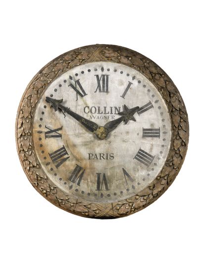 IMPORTANT E'DIFICE CLOCK in wood carved with...
