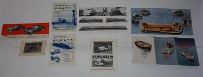 Lot documentation Bugatti 2 feuillets de communication automotrice

1 dépliant pub...