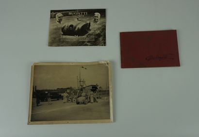 Lot carte postale et carnet publicitaire Bugatti