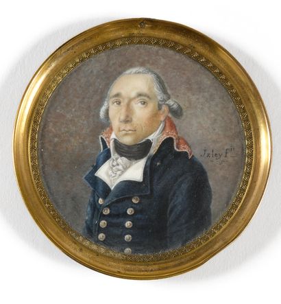 null LOUIS JALEY. Portrait of a senior officer of the 17th Line. Directoire period....