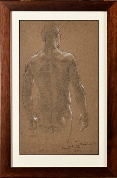 null Diogenes Ulysses N. MAILLART (1840-1926) Academy of a man from behind, Study...