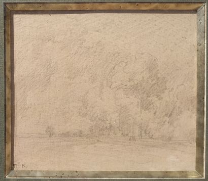 Théodore ROUSSEAU (1812-1867) Paysage, Crayon...