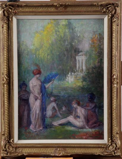 null Maurice Jean Lefebvre (1873-1954), Les Trois Graces , Huile sur toile signée,...