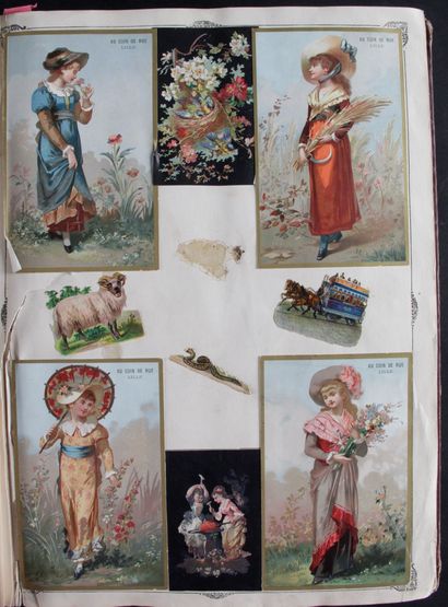 null 3 albums. Chromos: Vintage bindings, average condition, liebig, Bon Marché,...