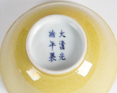null Chine, période Guangxu, XIXe siècle Petite coupe en porcelaine et émail monochrome...