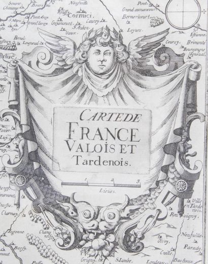 null Carte du Valois et du Tardenois, vers 1700, Gravure sur cuivre, bon état général,...