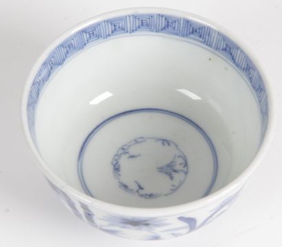 null Japan, Arita, 19th century A small blue-white porcelain bowl on a heel, decorated...