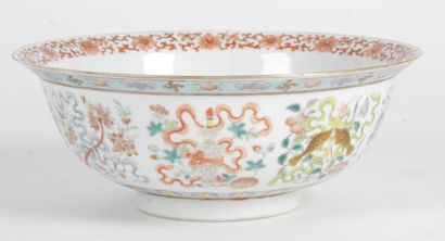 null China, Guangxu period, late 19th century A flared-lipped porcelain and Famille...