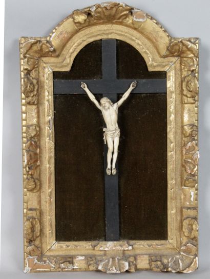CRUCIFIX TABLEAU WITH JANSENIST CHRIST in...