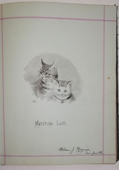 null Album à dessins anglais contenant 20 oeuvres signées d'artistes différents 1884 ...