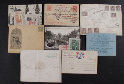  O/*/** Good lot of France, letters period 1870/71 Red Cross + semi-modern + variety...