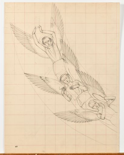 null BERNARD BOUTET DE MONVEL (1881-1949) Le Christ en gloire et les Anges Deux études...