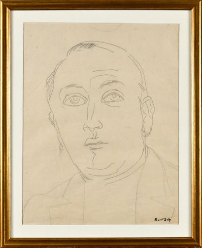 null RAOUL DUFY (1877-1953) Portrait Mine de plomb sur papier calque Signé du cachet...