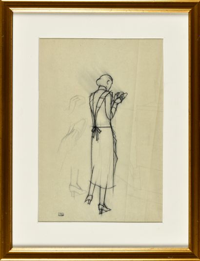 null BERNARD BOUTET DE MONVEL (1881-1949) Etude pour Harper’s Bazaar Encre de Chine...