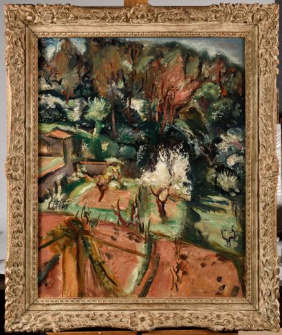 null EMILE OTHON FRIESZ (1879-1949) Paysage, Amandiers en fleurs Huile sur toile...