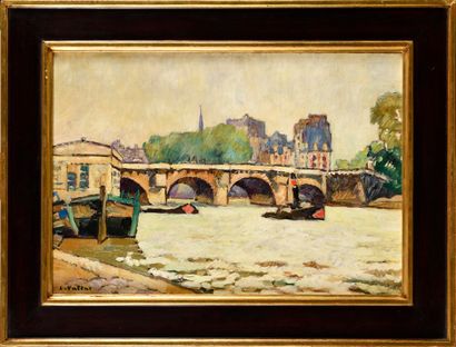 null LOUIS VALTAT (1869-1952) Pont-Neuf à Paris, 1931 Huile sur toile Signé en bas...