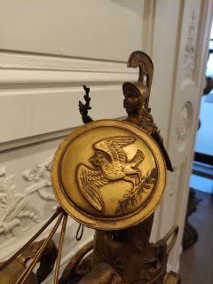 null Emmanuel FREMIET (1824-1910) Le char de Minerve Bronze with golden patina Signed...
