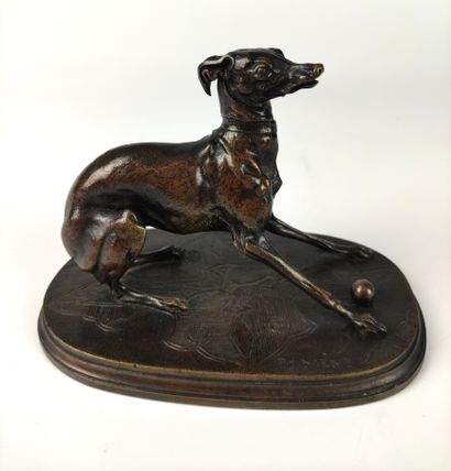 Pierre-Jules MENE (1810-1879) Greyhound with...