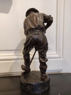 null Jean GARNIER (1853-1910) The Peasant Bronze with brown patina Founder's mark...