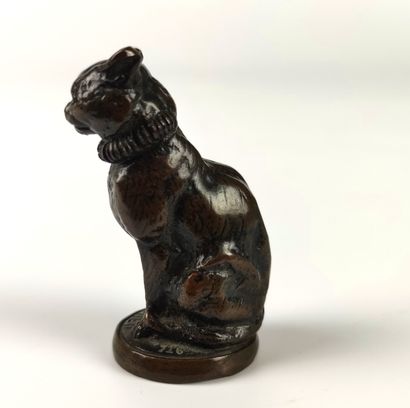 null Emmanuel FRÉMIET (1824-1910) Cat Bronze with brown patina. Signed on the terrace...