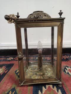 null Brass LANTERN with a mobile handle. XVII/XVIIIth century Height : 43 cm - Width...