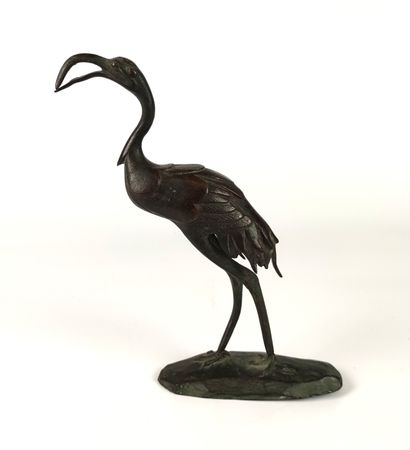 Alfred BARYE (1839-1882) Pink flamingo Bronze...
