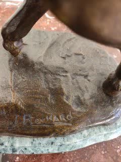 null Irénée ROCHARD (1906-1984) Chevaux d'attelage Bronze à patine brune Contre socle...