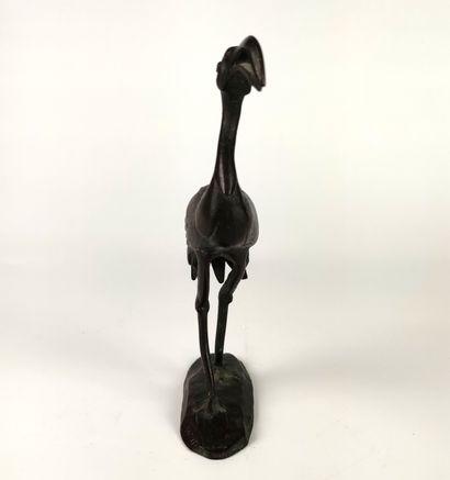 null Alfred BARYE (1839-1882) Pink flamingo Bronze with brown patina signed on the...