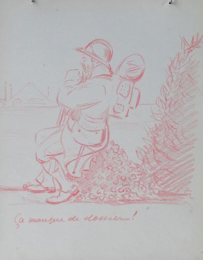 null LOT DE DESSIN, GRAVURES SUR LA GRANDE GUERRE. -	Carne dessins comprenant 36...