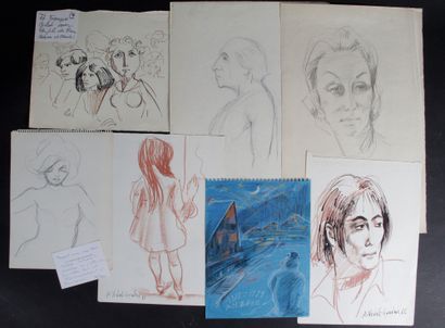 VIDAL-QUADRAS Alejo VIDAL-QUADRAS (1919-1994) - Important batch of portrait caricatures...