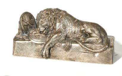 null THE LION OF LUCERNE " HELVETIORUM FIDEI AC VIRTUTI?". a-subject in silver plated...