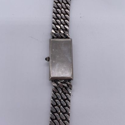 null OMEGA DE VILLE CIRCA 1940. Steel bracelet watch. Rectangular case. Black spider...