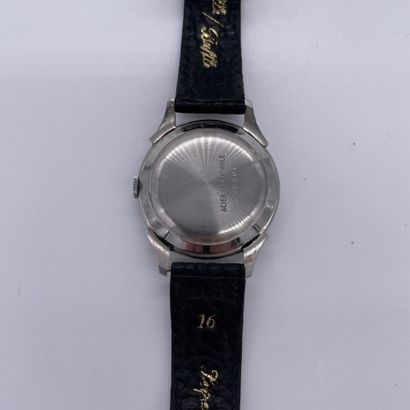 null ZENITH. CIRCA 1950. Ref : 678108. Stainless steel "de ville" type wristwatch....