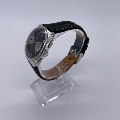 null LIP CHRONOGRAPH PANDA. Ref : 380293. Circa 1960. Steel bracelet chronograph....