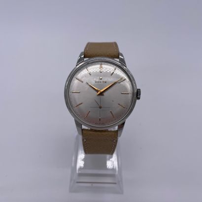 null ZENITH CIRCA 1960. Ref : 9467232. Stainless steel city watch. White dial signed....