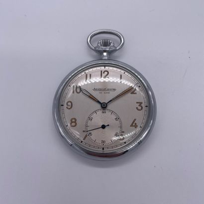 null JAEGER-LECOULTRE CIRCA 1940. Steel military type pocket watch. Silver-coloured...