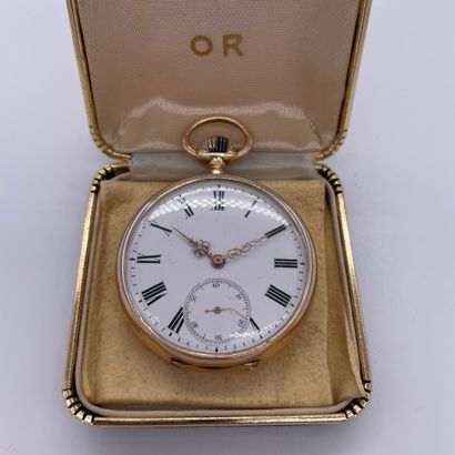 null Gousset Anonymous About 1860. Yellow gold 585/1000, 14K pocket watch. Round...