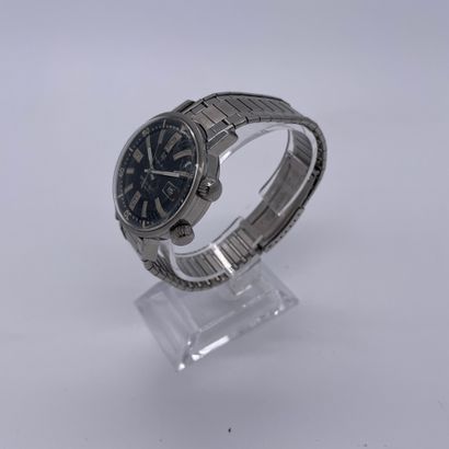 null LIP NAUTIC-SKI. CIRCA 1970. Steel bracelet watch, round case, black dial signed....