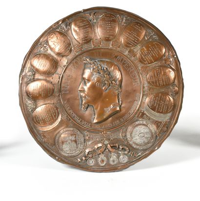 null "VOX POPULI - VOX DEI. 1851-1861. NAPOLEON III EMPEROR." Large circular medallion...