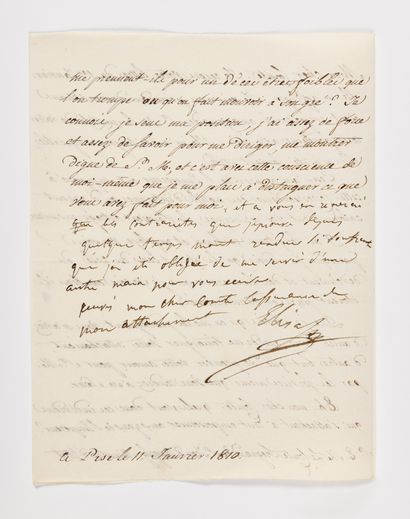 24. BONAPARTE (Elisa). Letter signed 