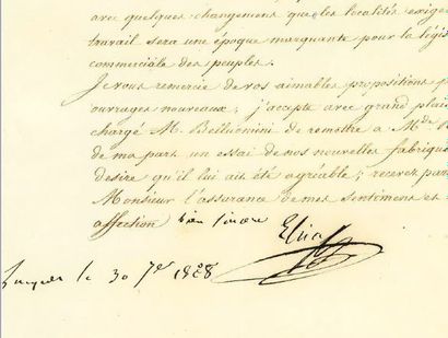15. BONAPARTE (Elisa). Letter signed 